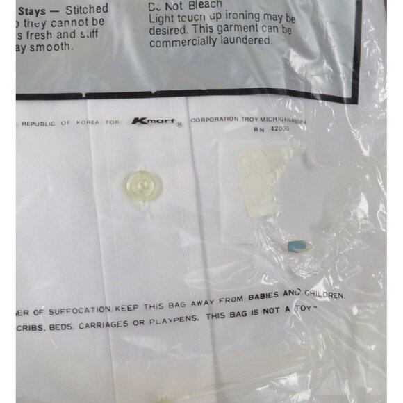 Vintage The Challenger Long Sleeve White Dress Shirt 15.5-32 By Kmart - Picture 6 of 6